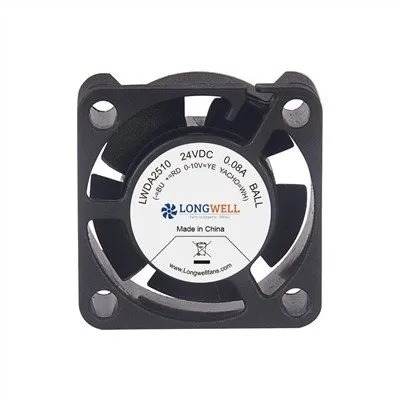 25x25x10mm 2510m 1 pous 5V 12V 24 Volt segondè vitès ti DC Fann aks